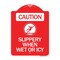 Signmission Caution-Slippery When Wet or Icy W/ Graphic, Red & White Aluminum Sign, 18" H, RW-1824-24285 A-DES-RW-1824-24285 - alternate 1